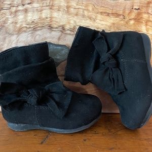 Wonder Nation Black Bow Toddler Boots Size 4